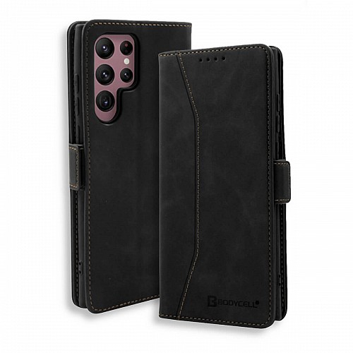 Bodycell Book Case Pu Leather Samsung S23 Ultra 5G Black