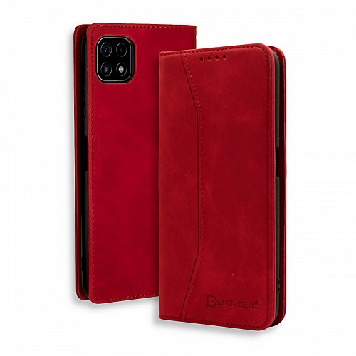 Bodycell Book Case Pu Leather Samsung A22 5G Red
