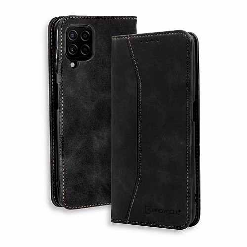 Bodycell Book Case Pu Leather Samsung A22 4G Black