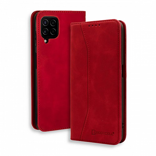 Bodycell Book Case Pu Leather Samsung A22 4G Red