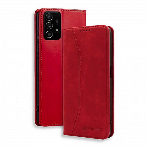 Bodycell Book Case Pu Leather Samsung A73 5G Red