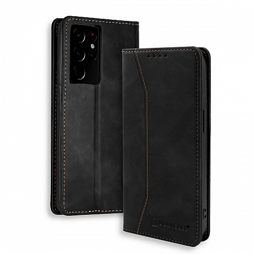 Bodycell Book Case Pu Leather Samsung S21 Ultra Black