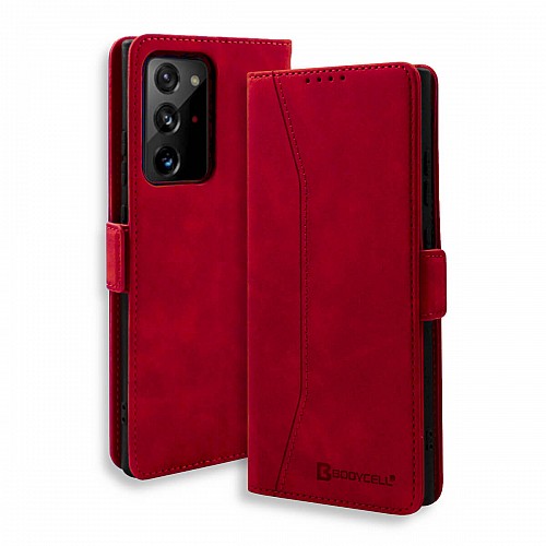 Bodycell Book Case Pu Leather Samsung Note 20 Ultra Red