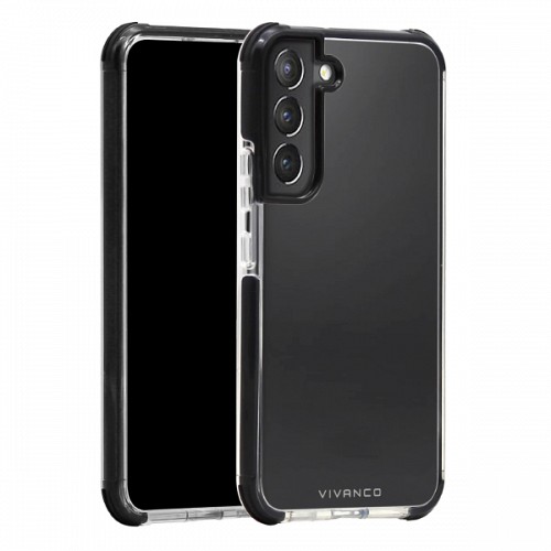 VIVANCO ROCK SOLID COVER CASE SAMSUNG S22 transparent black backcover