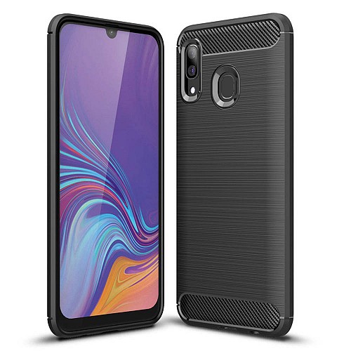 SAMSUNG A217F Galaxy A21s - ΘΗΚΗ ΣΙΛΙΚΟΝΗΣ CARBON ΜΑΥΡΗ