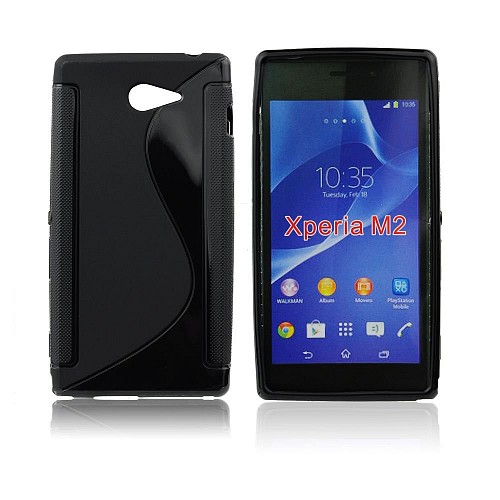 SONY Xperia M2 - ΘΗΚΗ ΣΙΛΙΚΟΝΗΣ S-CASE ΜΑΥΡΗ