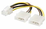 GOOBAY καλώδιο 2x molex 4pin σε 1x 6pin 51360, 0.15m 51360