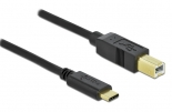 DELOCK καλώδιο USB-C σε USB Type B 83328, 0.5m, μαύρο 83328