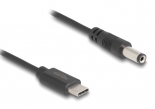 DELOCK καλώδιο USB-C σε DC 5.5 x 2.1mm 85397, 1m, μαύρο 85397