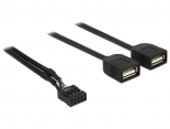 DELOCK καλώδιο USB-A interface σε 2x USB Type-A female 83823, 0.4m 83823