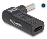 DELOCK αντάπτορας τροφοδοσίας 60004, USB-C σε HP 4.5x3mm, 90°, μαύρος 60004