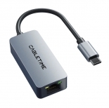 CABLETIME αντάπτορας δικτύου CT-CML2500, USB-C, 2.5Gbps Ethernet, γκρι CT-CML2500-AG