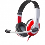 DEFENDER G-120 WARHEAD WIRED HEADPHONES 2m red white