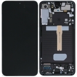 SAMSUNG S906B Galaxy S22 Plus - LCD - Complete front + Touch + Frame Black Original Service Pack