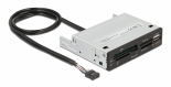 DELOCK USB 9-pin card reader 91708, CF/SD/XD/MS/Micro SD/USB, 3.5" bay 91708