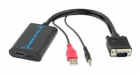 POWERTECH  VGA/USB/3.5mm  HDMI CAB-H070, 1080p, 0.2m,  CAB-H070