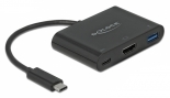 DELOCK docking station 64091, 3 , USB-C , 60W PD, 4K,  64091