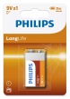 PHILIPS LongLife Zinc chloride  6F22L1B/10, 6F22 9V, 1 6F22L1B-10