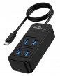 POWERTECH USB 3.2 hub PTR-0156 4x , 5Gbps, USB-C , 1m,  PTR-0156