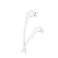 MAXLIFE ANGLED USB TO LIGHTNING DATA CABLE 1m 2,4A white