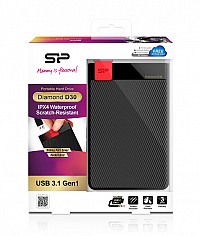 SILICON POWER Εξωτερικός HDD 4TB Diamond D30 D3L, USB 3.1, Black SP040TBPHDD3LS3K