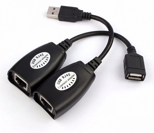 POWERTECH USB extender CAB-N098 μέσω καλωδίου RJ45, μαύρο CAB-N098