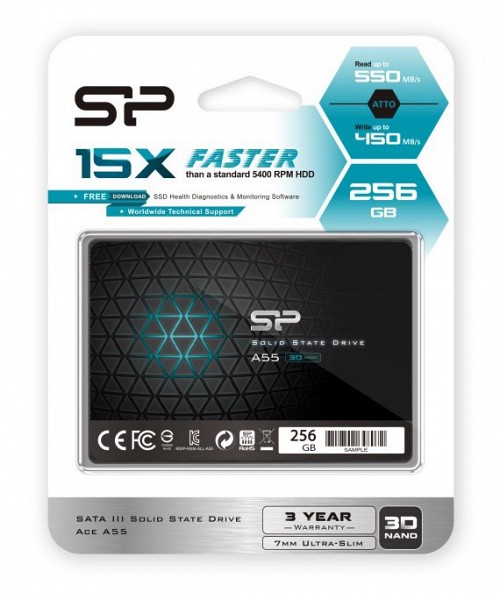 SILICON POWER SSD A55 256GB, 2.5, SATA III, 460-450MB/s, 7mm SP256GBSS3A55S25