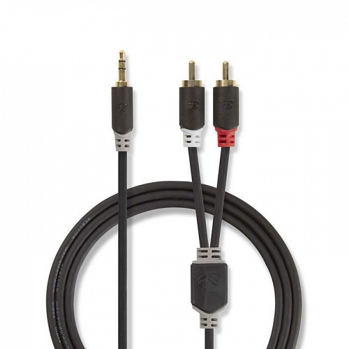 Καλώδιο 2x RCA αρσ. - 3,5mm Stereo αρσ, 3m NEDIS CABW22200AT30