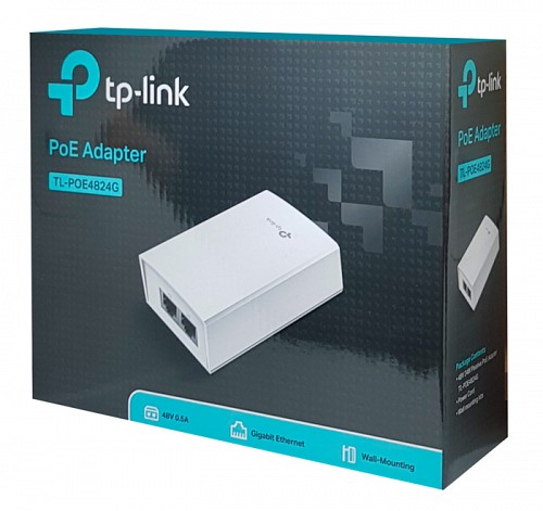 TP-LINK Gigabit PoE Adapter TL-POE4824G, 48V 24W, power cable, Ver. 1.0 TL-POE4824G