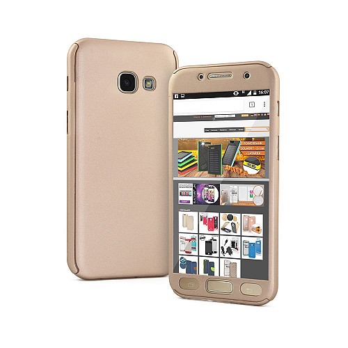 360 Full Cover & Temp.Glass Samsung A3 17 Gold