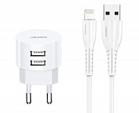 USAMS   T20 &  Lightning, 2x USB, 2.1A,  XTXLOGT1804