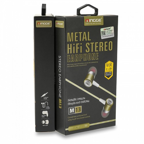 Metal Stereo Hi-Fi Handsfree M13 Gold 1018.140