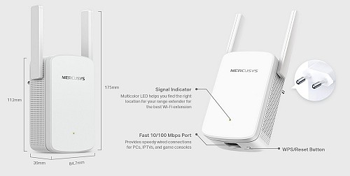 MERCUSYS Wi-Fi Range Extender ME30, 1200Mbps, Ver. 1.0 ME30