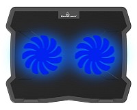 POWERTECH Βάση & ψύξη laptop PT-930, έως 15.6, 2x 125mm fan, LED, μαύρο PT-930