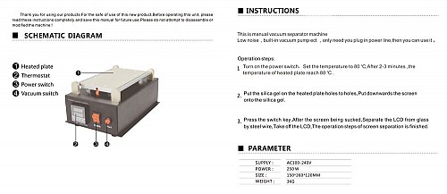 BEST Vacuum Seperator B-988, Temp control, 19 x 11 BST-B988