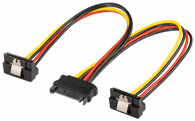 GOOBAY καλώδιο SATA Standard σε 2 SATA-Standard 90 °, 0.2m 95115