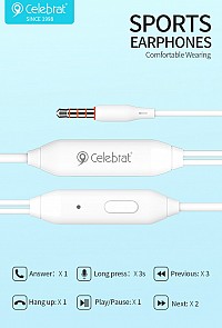 CELEBRAT earphones   G7, 3.5mm , 10mm, 1.2m,  G7-BK