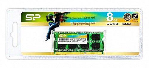 SILICON POWER Μνήμη RAM DDR3 SODimm, 8GB, 1600MHz, CL11 SP008GBSTU160N02