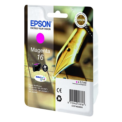 Epson Μελάνι Inkjet No.16 Magenta (C13T16234012) (EPST162340)