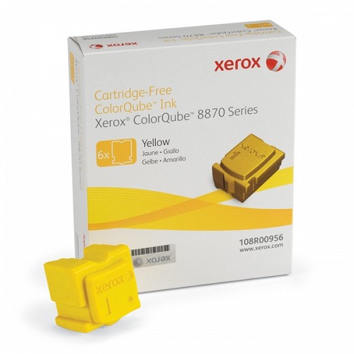 XEROX COLORQUBE 8870 YELLOW SOLID INK (6pk, 17.3k) (108R00956) (XER108R00956)