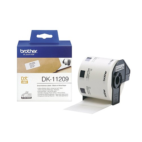 Brother DK-11209 Label Roll ? Black on White, 29mm x 62mm (DK11209) (BRODK11209)