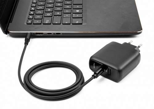 DELOCK καλώδιο τροφοδοσίας 87978, USB-C σε 5.5x2.5mm, 1.5m, μαύρο 87978