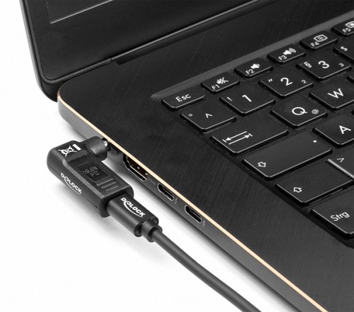 DELOCK αντάπτορας τροφοδοσίας 60008, USB-C σε Dell 7.4x5mm, 90°, μαύρος 60008