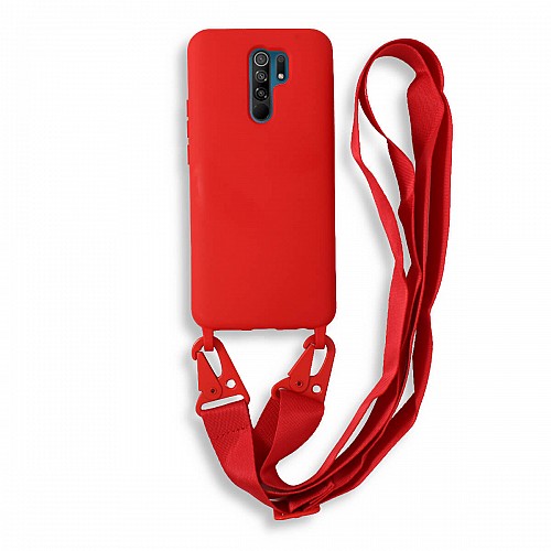 Bodycell Silicon Case με Λουρακι Xiaomi Redmi 9/9 Prime Red