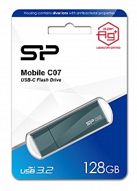 SILICON POWER USB-C Flash Drive Mobile C07, 128GB, USB 3.2,  SP128GBUC3C07V1D