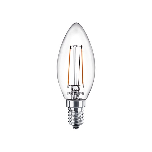 Philips E14 LED Warm White Filament Candle Bulb 2W (25W) (LPH02435) (PHILPH02435)