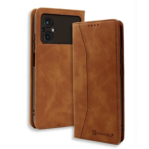 Bodycell Book Case Pu Leather Xiaomi Poco M5  Brown