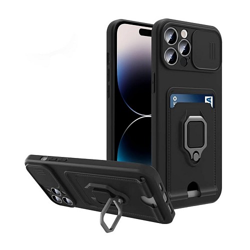 Bodycell Multifunction Case Με Κορδονι iPhone 14 Pro  Black