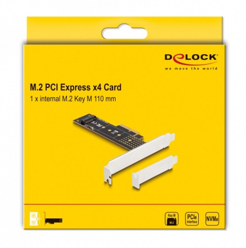 DELOCK κάρτα επέκτασης PCIe x4 σε M.2 M Key 110mm 89836, NVMe 89836