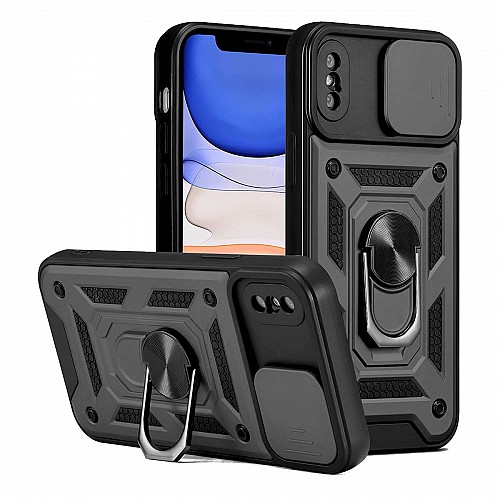 Bodycell Armor Slide Cover Case iPhone XS Max Black